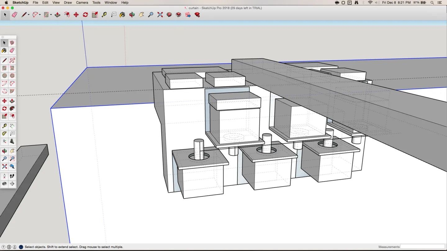 A 3D model of the installation in SketchUp